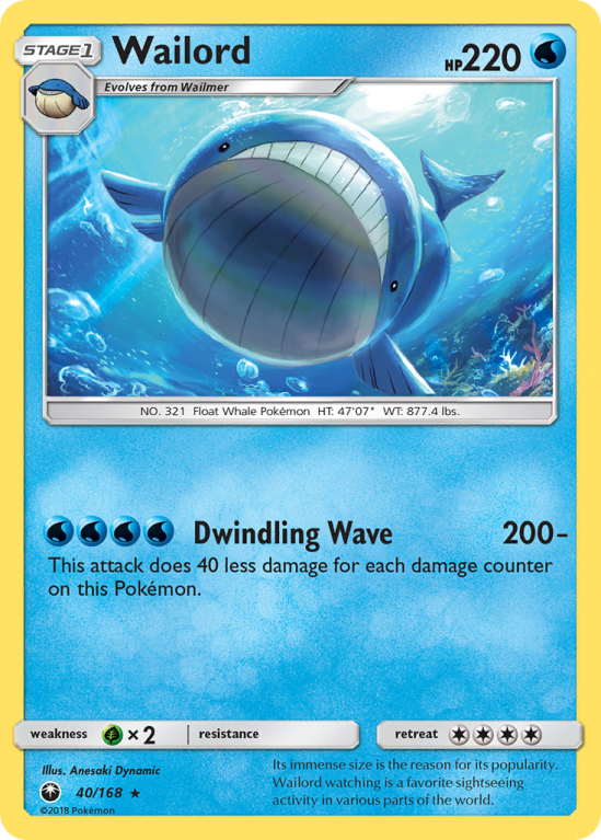 Wailord 40/168 Sun & Moon Celestial Storm