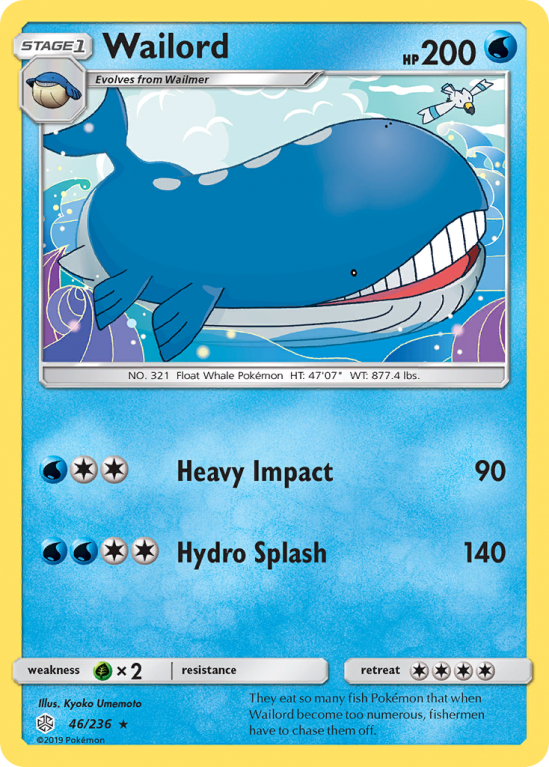 Wailord 46/236 Sun & Moon Cosmic Eclipse