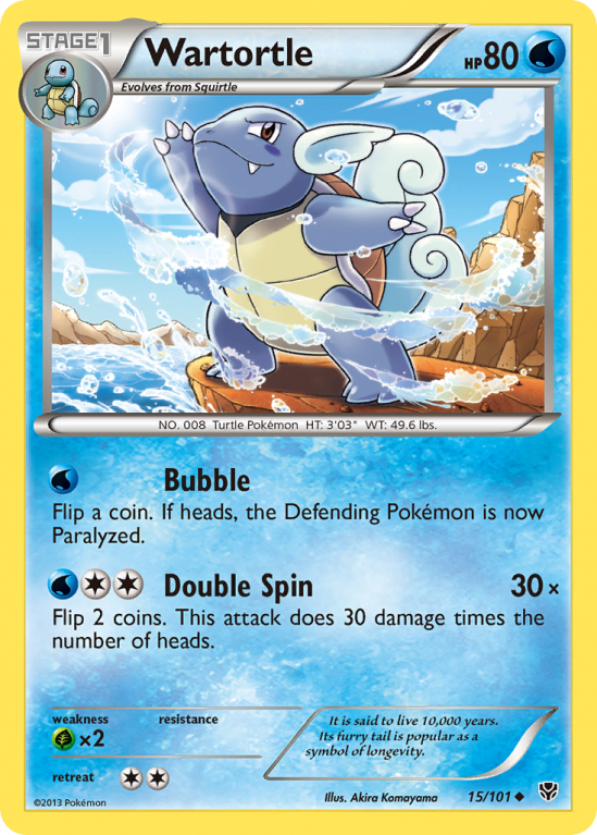 Wartortle 15/101 Black & White Plasma Blast