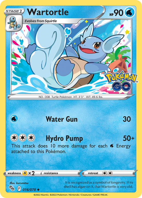 Wartortle 16/78 Sword & Shield Pokémon GO