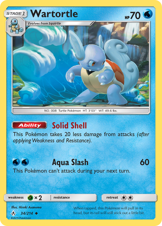Wartortle 34/214 Sun & Moon Unbroken Bonds