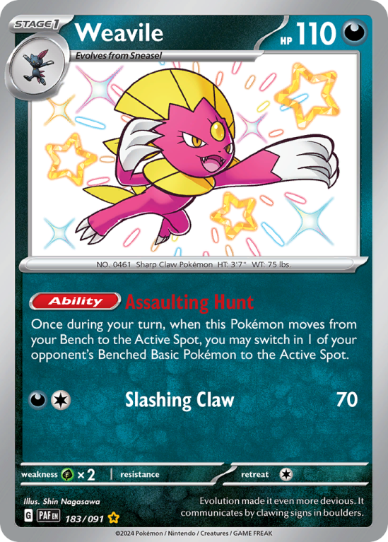 Weavile 183/91 Scarlet & Violet Paldean Fates