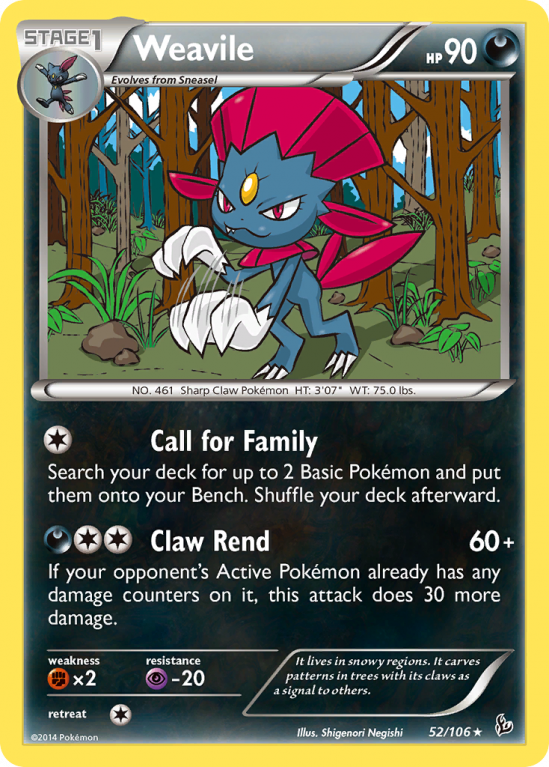 Weavile 52/106 XY Flashfire