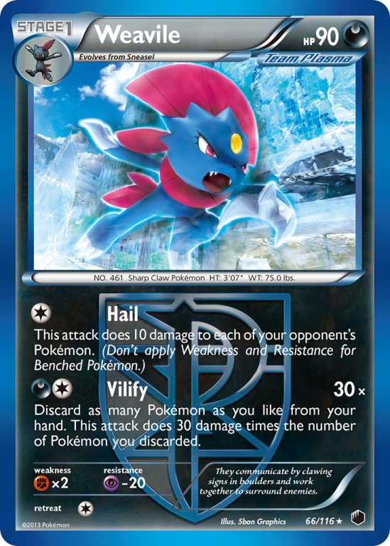 Weavile 66/116 Black & White Plasma Freeze
