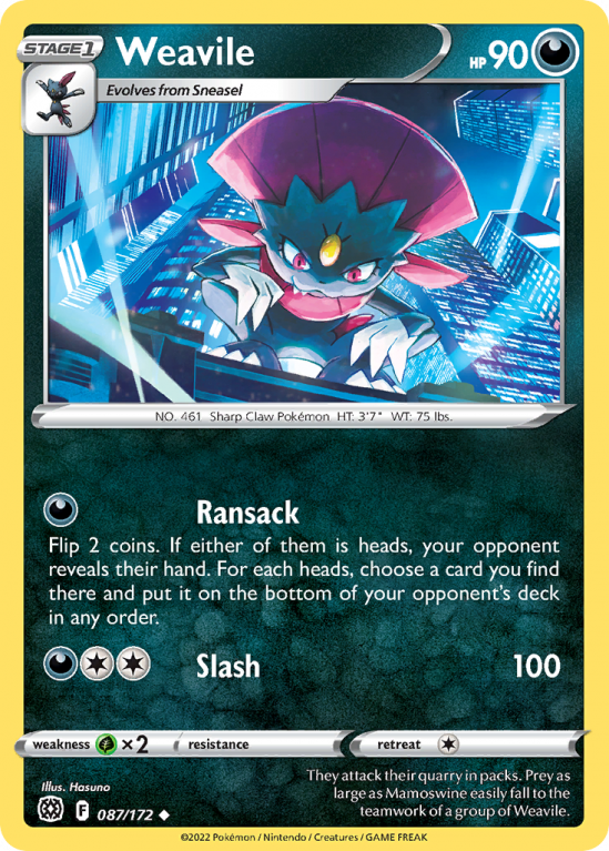 Weavile 87/172 Sword & Shield Brilliant Stars