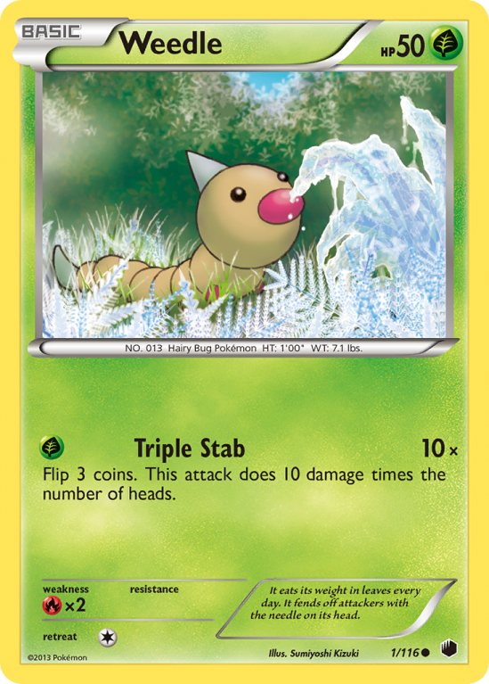 Weedle 1/116 Black & White Plasma Freeze