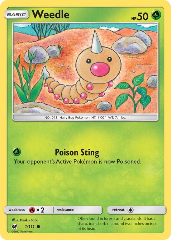 Weedle 1/111 Sun & Moon Crimson Invasion