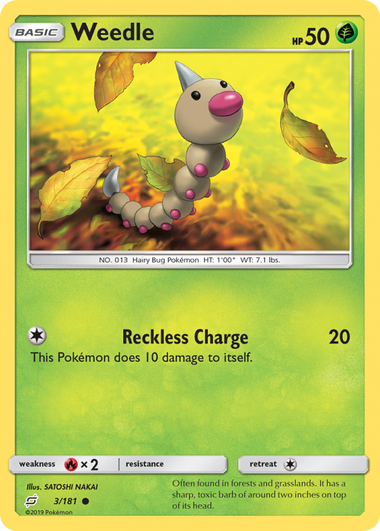Weedle 3/181 Sun & Moon Team Up