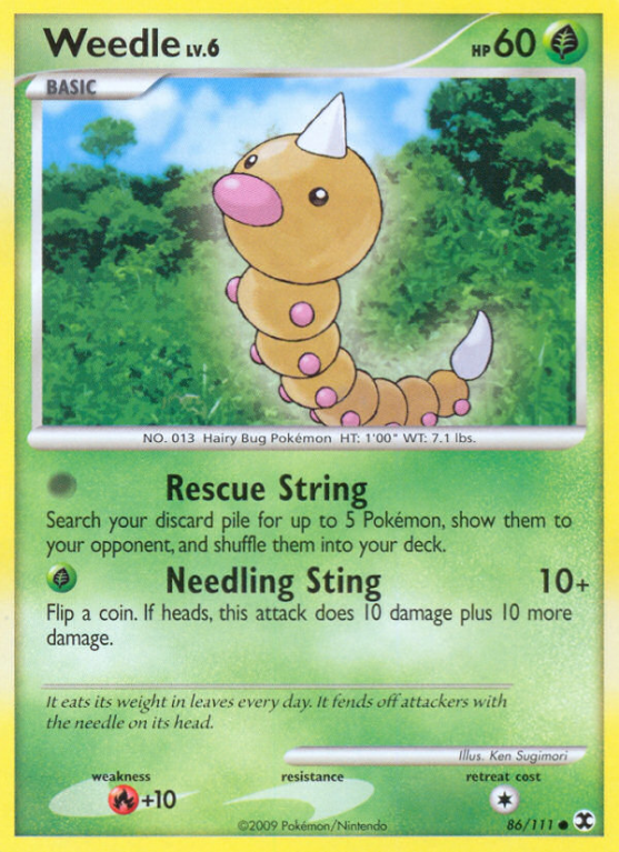 Weedle 86/111 Platinum Rising Rivals