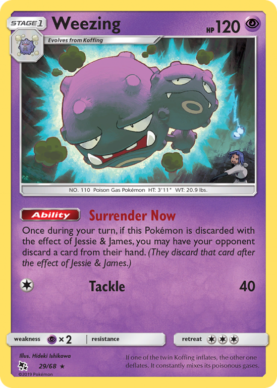 Weezing 29/68 Sun & Moon Hidden Fates