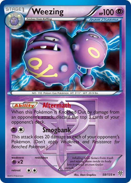 Weezing 58/135 Black & White Plasma Storm