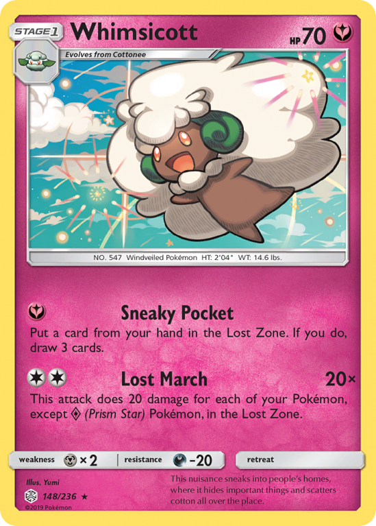 Whimsicott 148/236 Sun & Moon Cosmic Eclipse