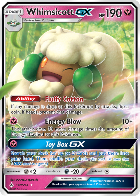 Whimsicott-GX 140/214 Sun & Moon Unbroken Bonds
