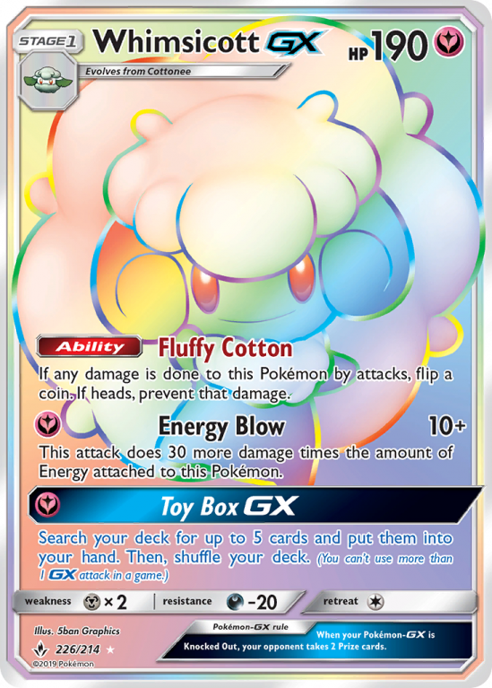 Whimsicott-GX 226/214 Sun & Moon Unbroken Bonds