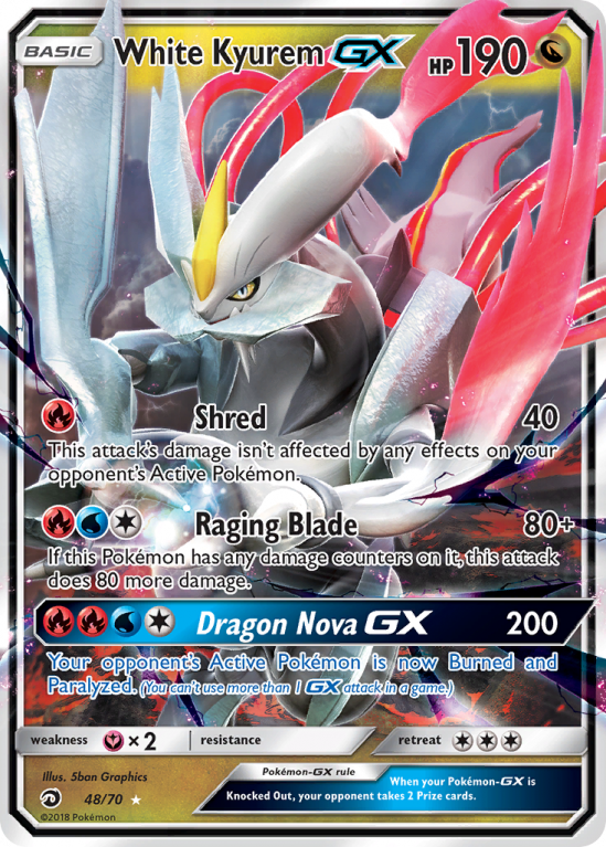 White Kyurem-GX 48/70 Sun & Moon Dragon Majesty