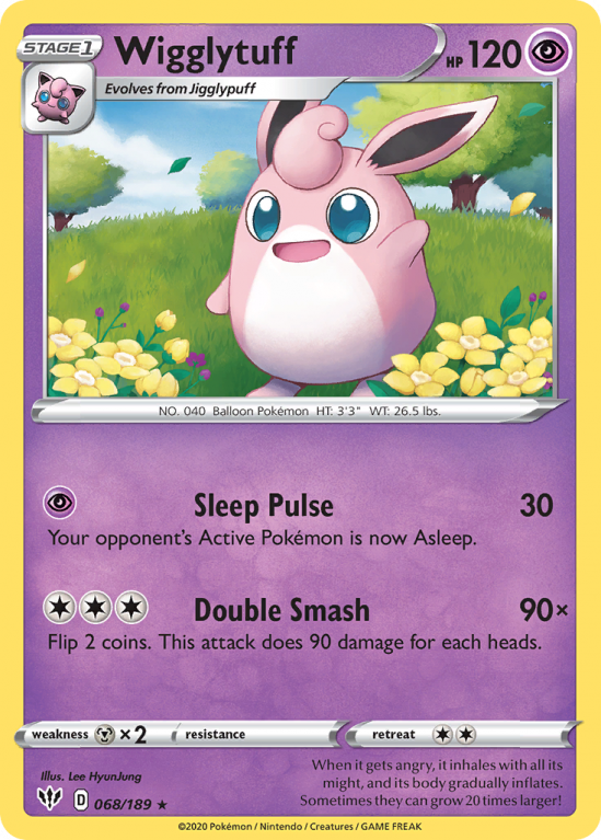 Wigglytuff 68/189 Sword & Shield Darkness Ablaze