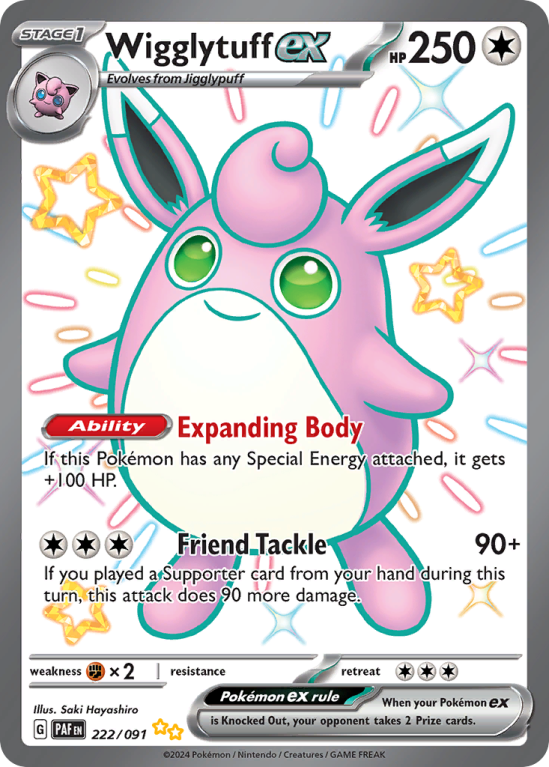 Wigglytuff ex 222/91 Scarlet & Violet Paldean Fates
