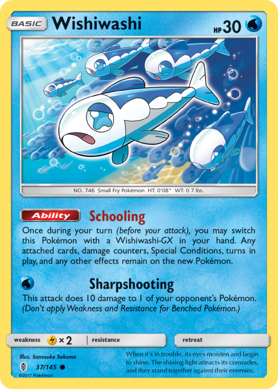 Wishiwashi 37/145 Sun & Moon Guardians Rising