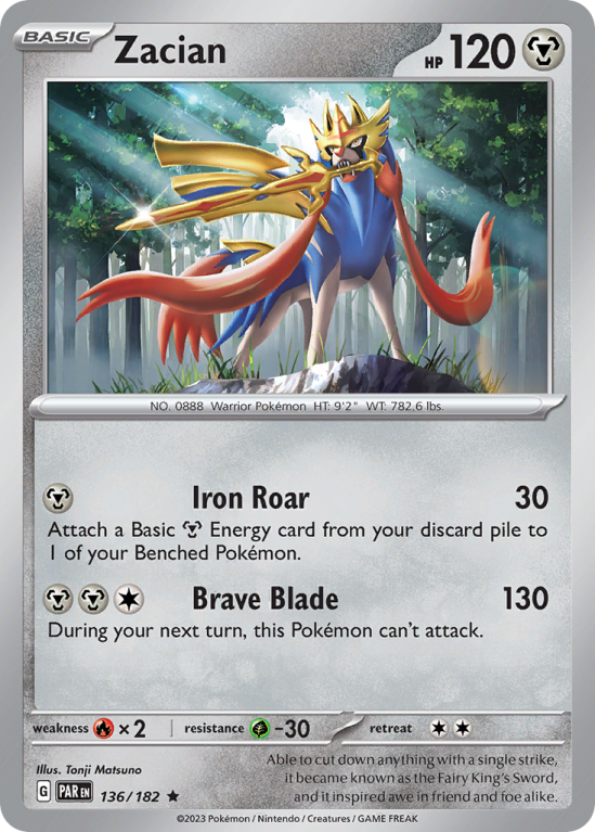 Zacian 136/182 Scarlet & Violet Paradox Rift