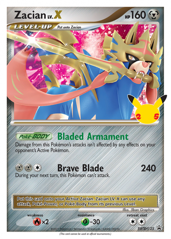 Zacian LV.X SWSH135/103 Sword & Shield SWSH Black Star Promos