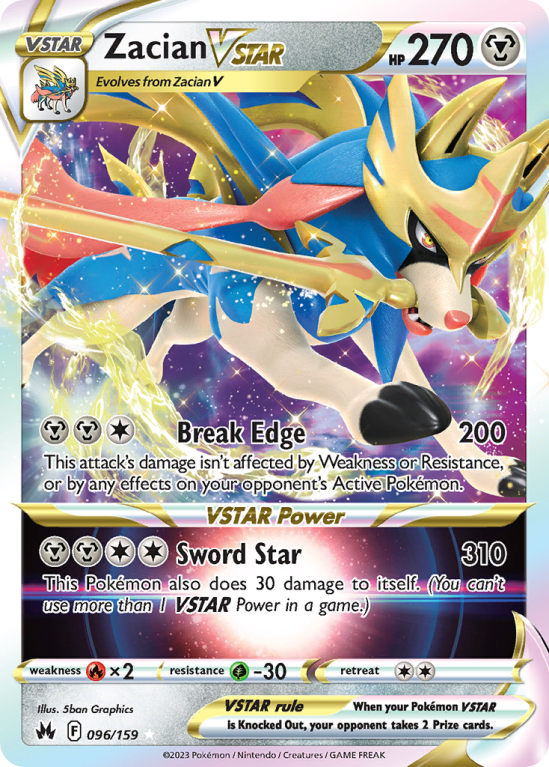 Zacian VSTAR 96/159 Sword & Shield Crown Zenith