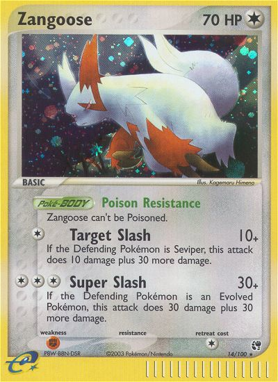 Zangoose 14/100 EX Sandstorm