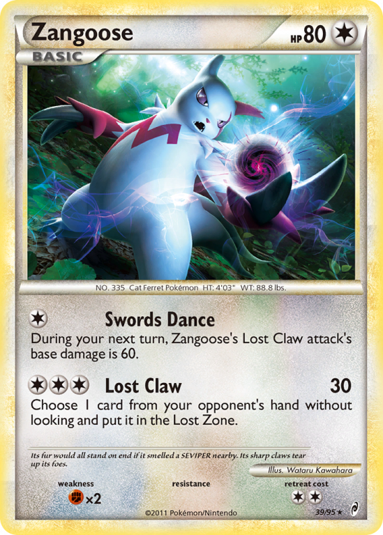 Zangoose 39/106 HeartGold & SoulSilver Call of Legends