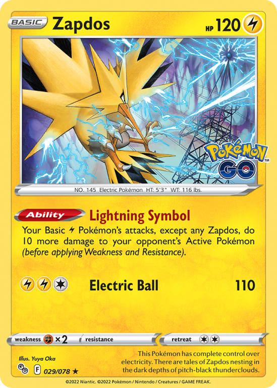 Zapdos 29/78 Sword & Shield Pokémon GO