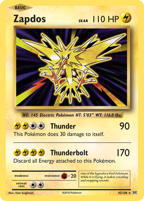 Zapdos 42/108 XY Evolutions