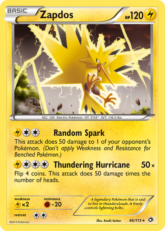 Zapdos 46/113 Black & White Legendary Treasures