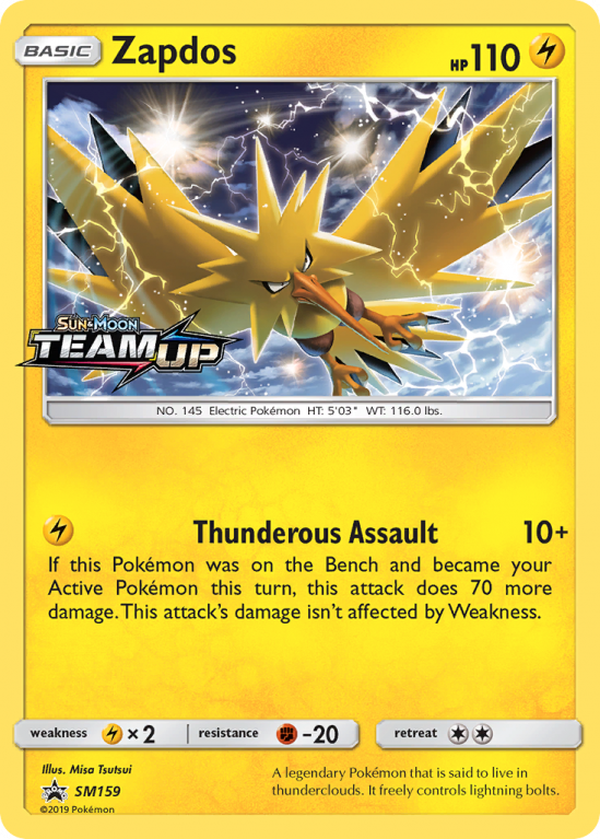 Zapdos SM159/156 Sun & Moon SM Black Star Promos