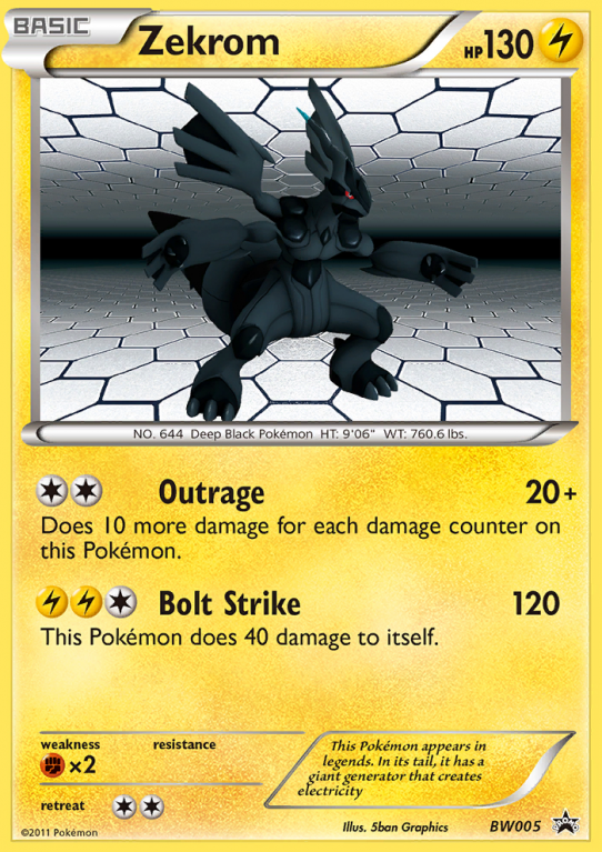 Zekrom BW005/101 Black & White BW Black Star Promos