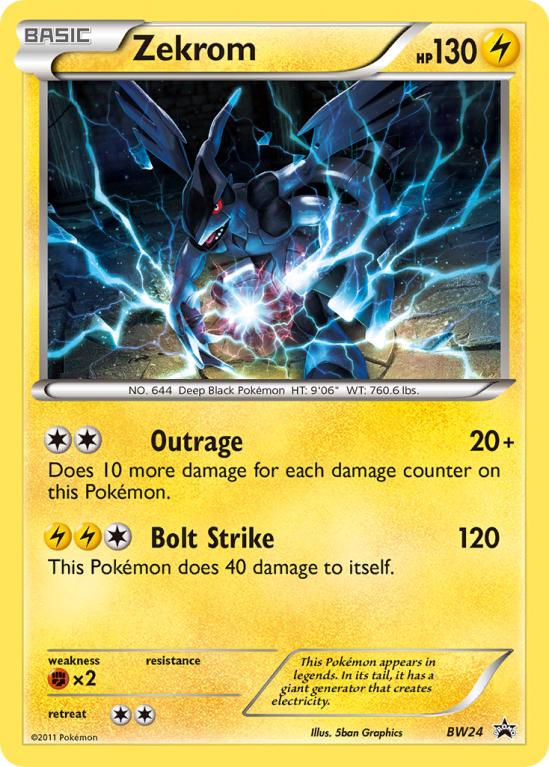 Zekrom BW24/101 Black & White BW Black Star Promos