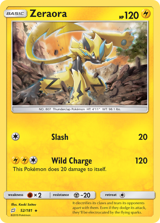 Zeraora 52/181 Sun & Moon Team Up