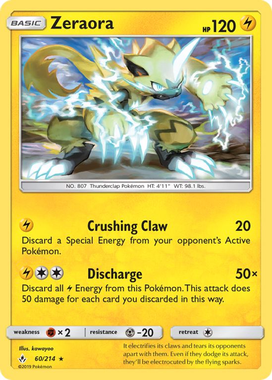 Zeraora 60/214 Sun & Moon Unbroken Bonds