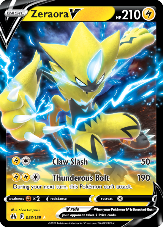 Zeraora V 53/159 Sword & Shield Crown Zenith