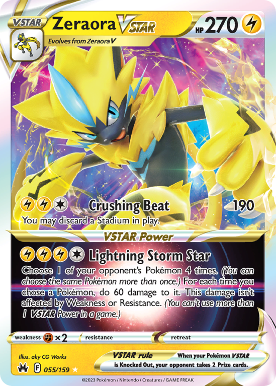 Zeraora VSTAR 55/159 Sword & Shield Crown Zenith