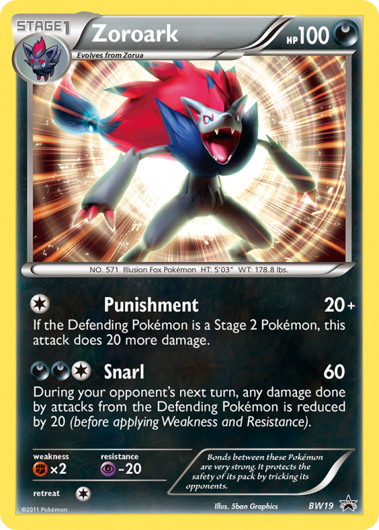 Zoroark BW19/101 Black & White BW Black Star Promos