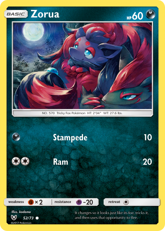 Zorua 52/73 Sun & Moon Shining Legends