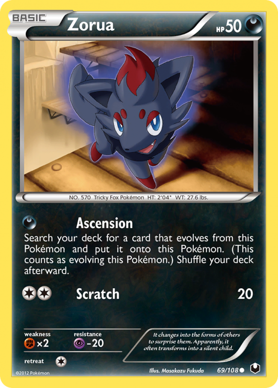 Zorua 69/108 Black & White Dark Explorers