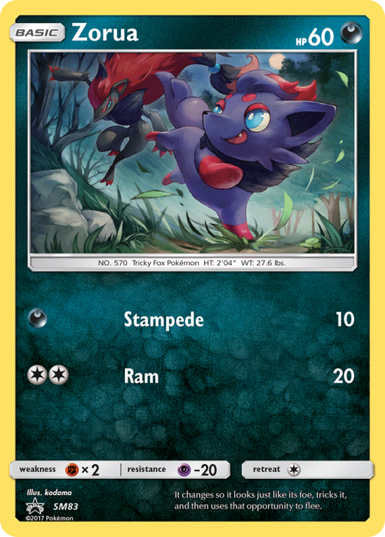 Zorua SM83/156 Sun & Moon SM Black Star Promos