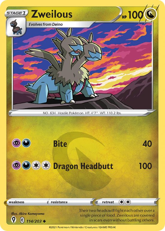 Zweilous 114/203 Sword & Shield Evolving Skies