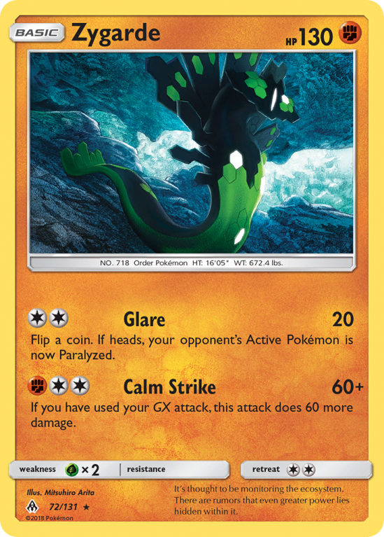 Zygarde 72/131 Sun & Moon Forbidden Light