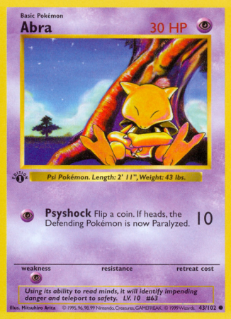 Abra 43/102 Base Base Set
