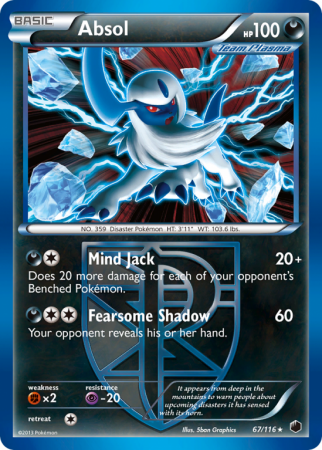 Absol 67/116 Black & White Plasma Freeze