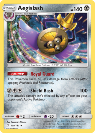 Aegislash 109/181 Sun & Moon Team Up