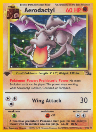 Aerodactyl 1/62 Base Fossil