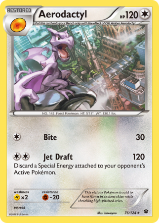 Aerodactyl 76/124 XY Fates Collide