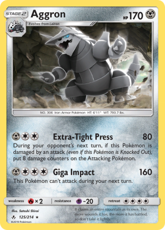 Aggron 125/214 Sun & Moon Unbroken Bonds