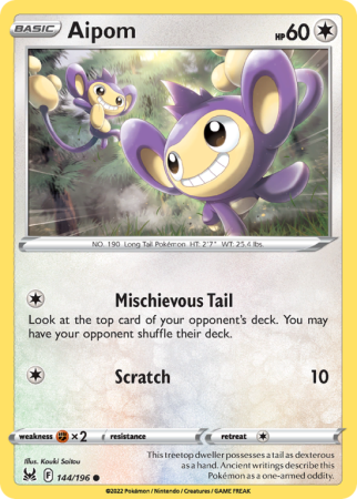 Aipom 144/196 Sword & Shield Lost Origin